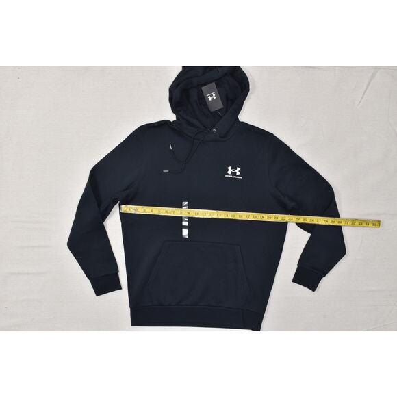 Under Armour Men's Icon Fleece Hoodie Pullover Black Regular Size M Cotton NEW - Picture 3 of 8